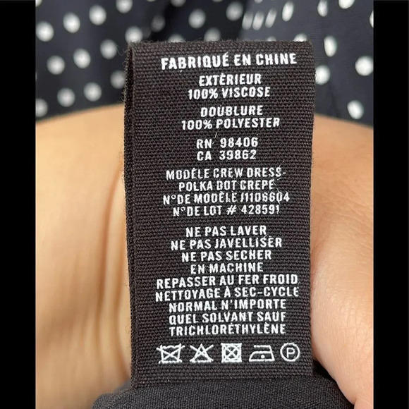 THEORY Polka Dot Long-Sleeve Mini Crepe Dress size 12 - Picture 12 of 13